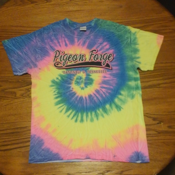 🐦 Pigeon Forge 🔥 Gatlinburg 🇺🇸 Shirt Tie-dye Medium Tennessee 🌎🏔 Smoky Mtn - Picture 5 of 10